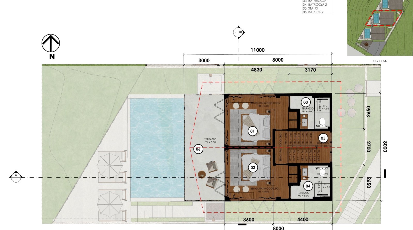 Shipwrekd Nusa Ceningan villa render by Tanareka Architect