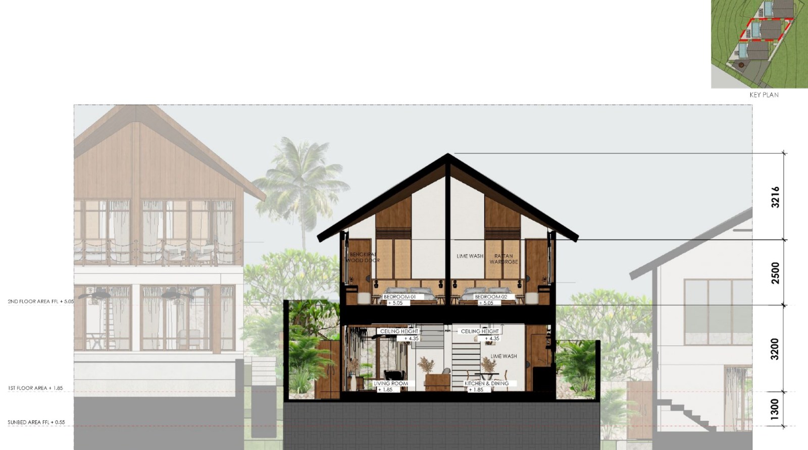 Shipwrekd Nusa Ceningan villa render by Tanareka Architect