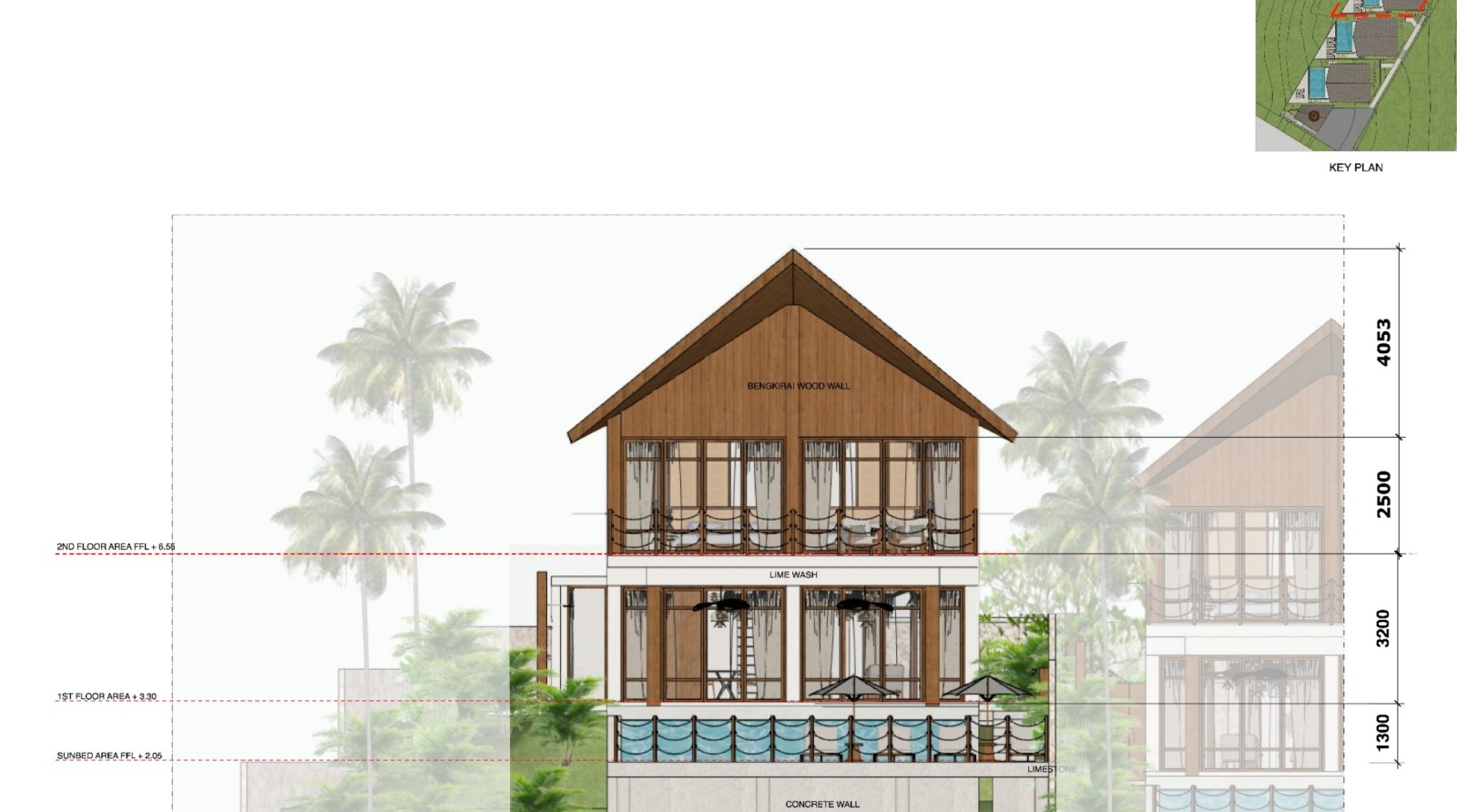 Shipwrekd Nusa Ceningan villa render by Tanareka Architect
