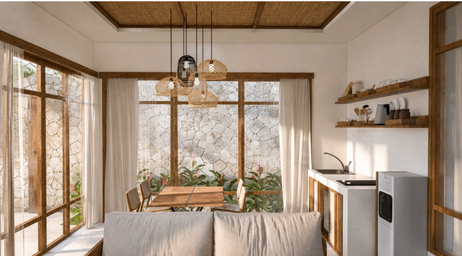 Shipwrekd Sunset Collection, Nusa Ceningan: Pantry and dining area in a one-bedroom villa