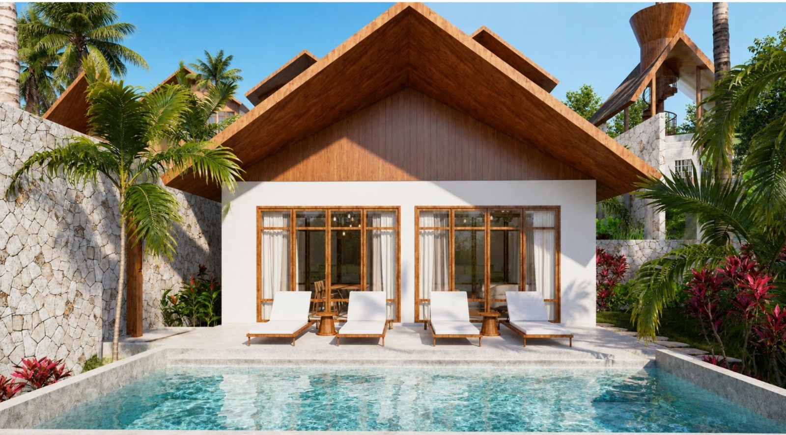 Shipwrekd Sunset Collection, Nusa Ceningan: Private pool terrace of a two-bedroom villa